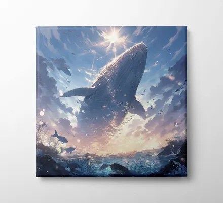 Арт. CAN-158 | Интерьерные картины | Кит (Квадрат)