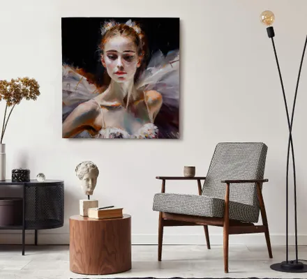 Арт. CAN-94 | Интерьерные картины | Белый лебедь (Квадрат)