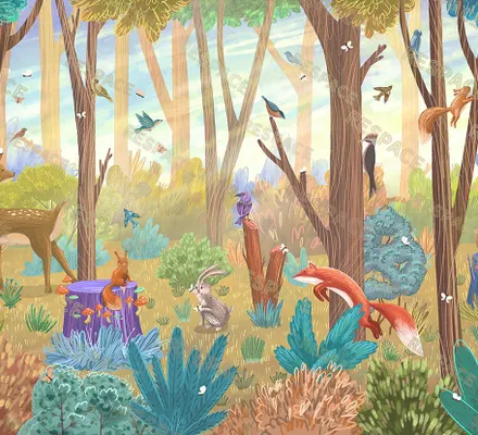 Арт. KIDS-66 | Обои | Солнечная опушка