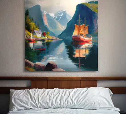 Арт. CAN-101 | Интерьерные картины | Фьорд (Квадрат)