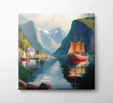 Арт. CAN-101 | Интерьерные картины | Фьорд (Квадрат)