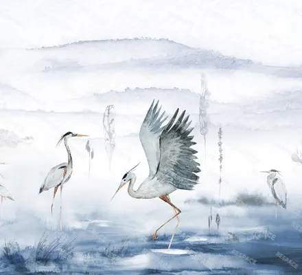 Арт. CLAS-37-1 | Обои | Дом цапли