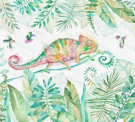 Арт. KIDS-59 | Обои | Хамелеон