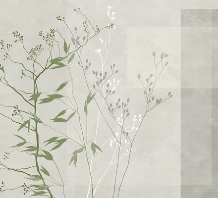 Арт. ARCH-04 | Обои | Флора и форма (Цветовая вариация №4)