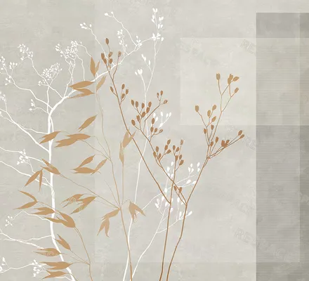 Арт. ARCH-04 | Обои | Флора и форма (Цветовая вариация №3)