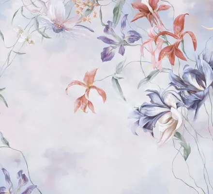 Арт. FLO-89 | Обои | Экзотик Гарден (Цветовая вариация №3)