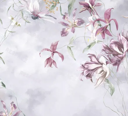 Арт. FLO-89 | Обои | Экзотик Гарден (Цветовая вариация №4)