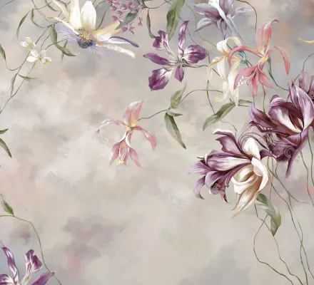 Арт. FLO-89 | Обои | Экзотик Гарден (Цветовая вариация №5)