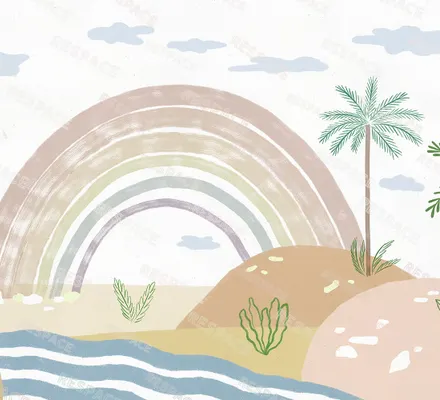 Арт. KIDS-63 | Обои | Где живёт радуга