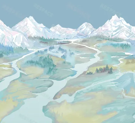 Арт. MNT-19 | Обои | Архипелаг (Цветовая вариация №2)