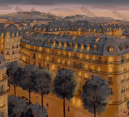 Арт. MOD-79 | Обои | Париж (Цветовая вариация №5)