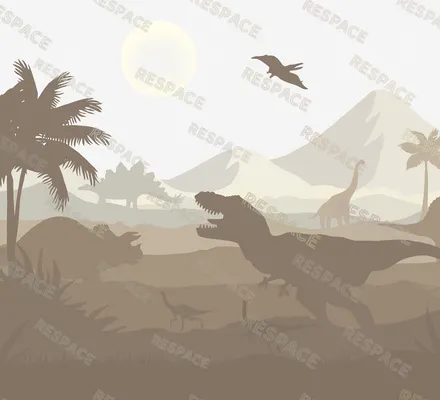 Арт. KIDS-84 | Обои | Мезозой (Цветовая вариация №3)