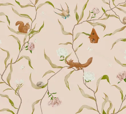 Арт. KIDS-81 | Обои | Малиновка (Цветовая вариация №5)