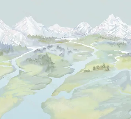 Арт. MNT-19 | Обои | Архипелаг (Цветовая вариация №5)