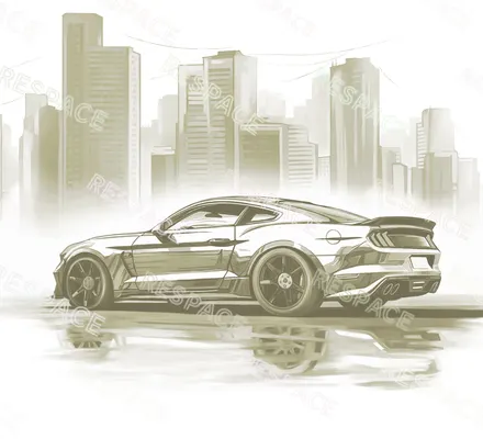 Арт. KIDS-91 | Обои | Мустанг (Цветовая вариация №4)