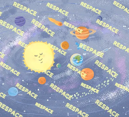 Арт. KIDS-73 | Обои | Солнечная система (Цветовая вариация №5)