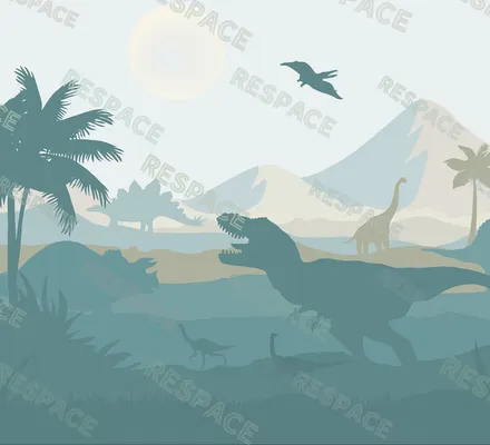 Арт. KIDS-84 | Обои | Мезозой (Цветовая вариация №5)