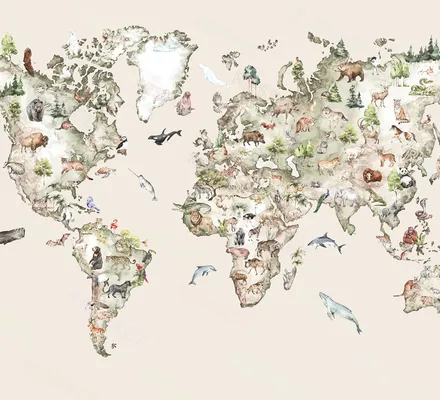 Арт. KIDS-78 | Обои | Планета Земля (Цветовая вариация №3)