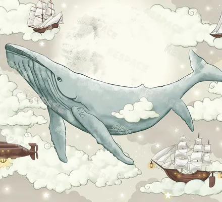 Арт. KIDS-85 | Обои | Песня для кита (Цветовая вариация №4)