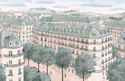 Арт. MOD-79 | Обои | Париж (Цветовая вариация №4)