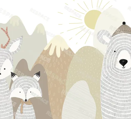 Арт. KIDS-87 | Обои | Большое путешествие (Цветовая вариация №4)