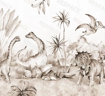 Арт. KIDS-72 | Обои | Затерянный мир (Цветовая вариация №2)