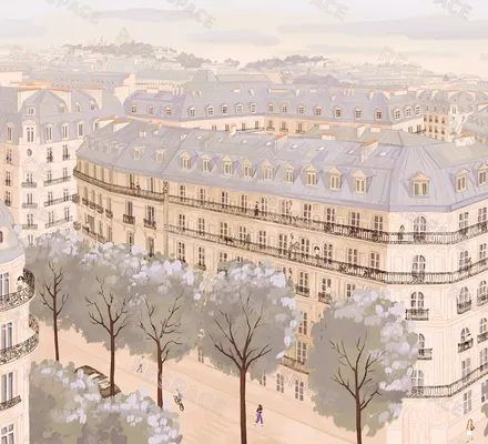 Арт. MOD-79 | Обои | Париж (Цветовая вариация №3)