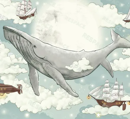 Арт. KIDS-85 | Обои | Песня для кита (Цветовая вариация №5)