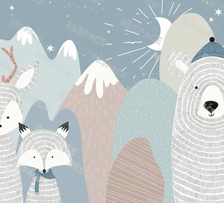 Арт. KIDS-87 | Обои | Большое путешествие (Цветовая вариация №3)