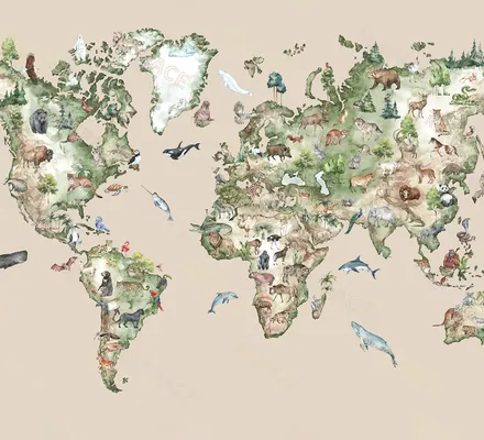 Арт. KIDS-78 | Обои | Планета Земля (Цветовая вариация №4)