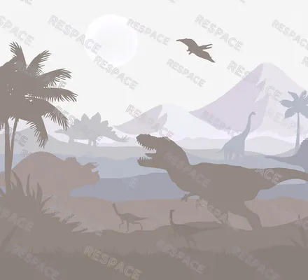 Арт. KIDS-84 | Обои | Мезозой (Цветовая вариация №2)