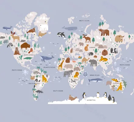 Арт. KIDS-75 | Обои | Зверополис (Цветовая вариация №4)