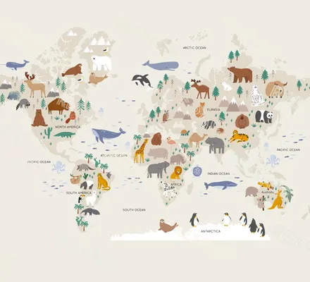 Арт. KIDS-75 | Обои | Зверополис (Цветовая вариация №5)