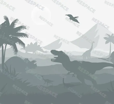 Арт. KIDS-84 | Обои | Мезозой (Цветовая вариация №4)