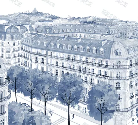 Арт. MOD-79 | Обои | Париж (Цветовая вариация №2)