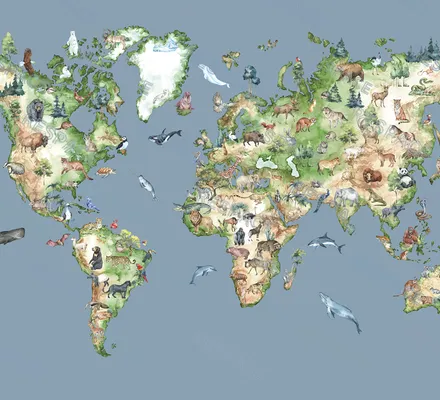 Арт. KIDS-78 | Обои | Планета Земля (Цветовая вариация №2)