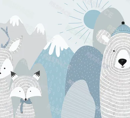 Арт. KIDS-87 | Обои | Большое путешествие (Цветовая вариация №2)