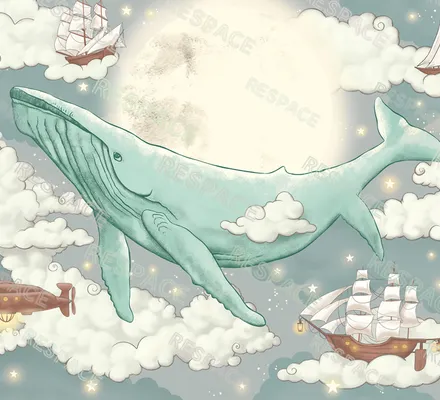 Арт. KIDS-85 | Обои | Песня для кита (Цветовая вариация №2)