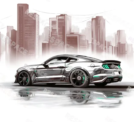 Арт. KIDS-91 | Обои | Мустанг (Цветовая вариация №3)