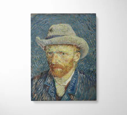 Арт. CAN-115 | Интерьерные картины | Автопортрет в серой фетровой шляпе (Прямоугольник)