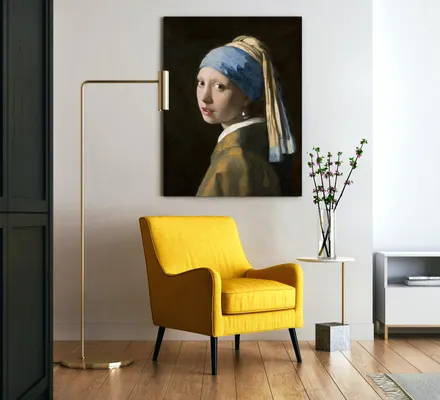 Арт. CAN-113 | Интерьерные картины | Девушка с жемчужной сережкой (Прямоугольник)