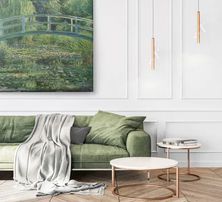 Арт. CAN-112 | Интерьерные картины | Пруд с водяными лилиями (Квадрат)