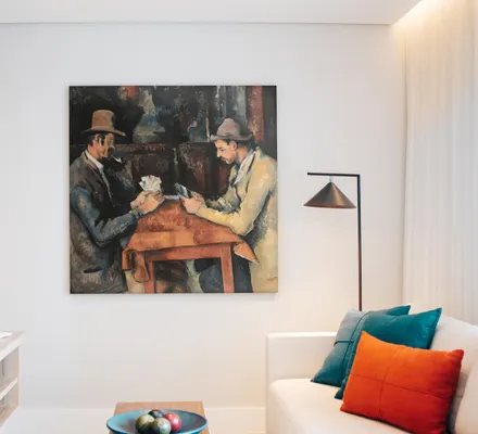 Арт. CAN-117 | Интерьерные картины | Игроки в карты (Квадрат)