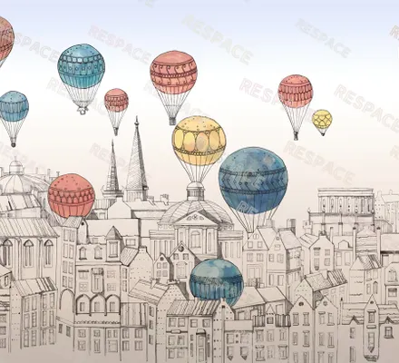 Арт. CLAS-35 | Обои | Небо над Парижем - Графика