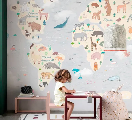 Арт. KIDS-51-2 | Обои | В мире животных
