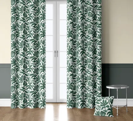 Арт. CURT-34 | Шторы | Зеленый паттерн