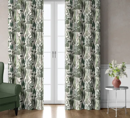 Арт. CURT-32 | Шторы | Ботаника паттерн