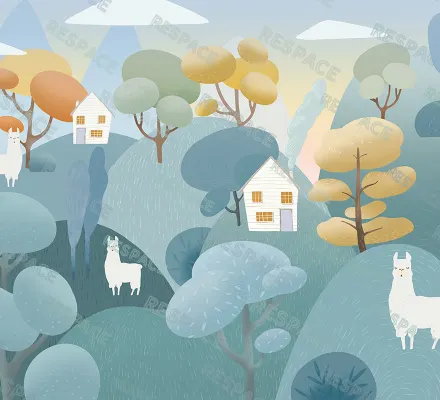 Арт. KIDS-96 | Обои | Пако Лама (Цветовая вариация №5)