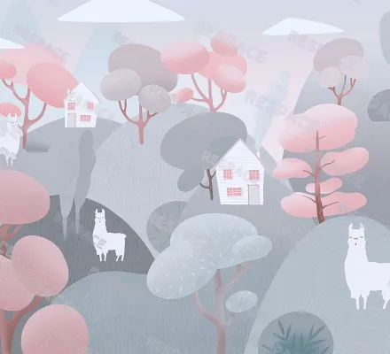 Арт. KIDS-96 | Обои | Пако Лама (Цветовая вариация №2)