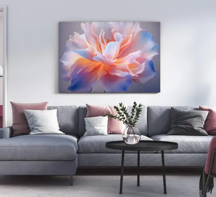 Арт. CAN-163 | Интерьерные картины | Шелковый цветок (Прямоугольник)